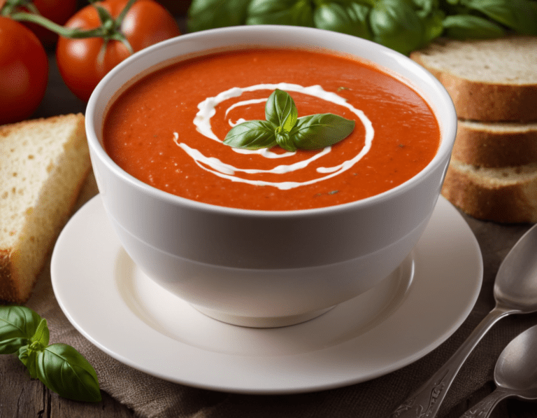 Nº 1 Tomate Cremoso e Sopa de Manjericão - Um Clássico Reconfortante 70 Nº 1 Tomate Cremoso e Sopa de Manjericão – Um Clássico Reconfortante