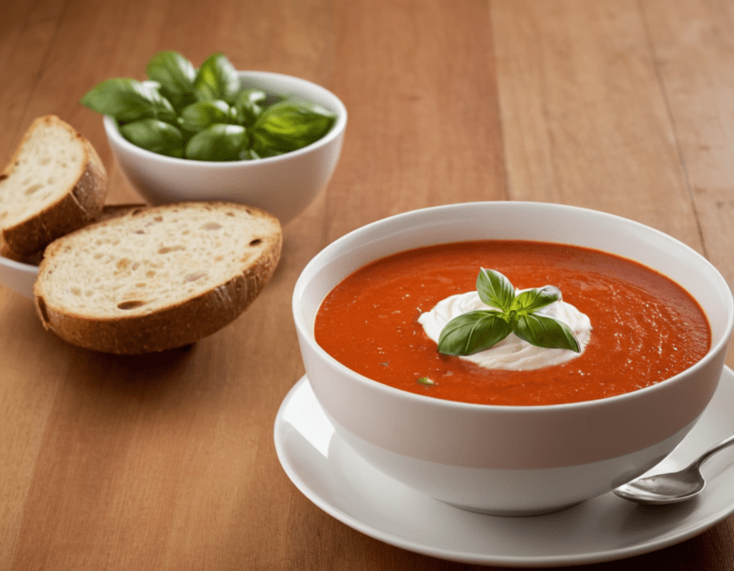 Nº 1 Tomate Cremoso e Sopa de Manjericão - Um Clássico Reconfortante 1 Tomate Cremoso e Sopa de Manjericão