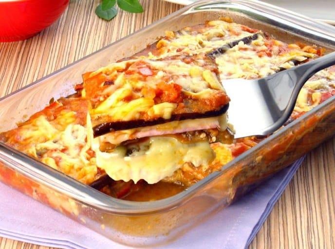 Lasanha de Berinjela com Presunto e Queijo 14 Lasanha de Berinjela com Presunto e Queijo