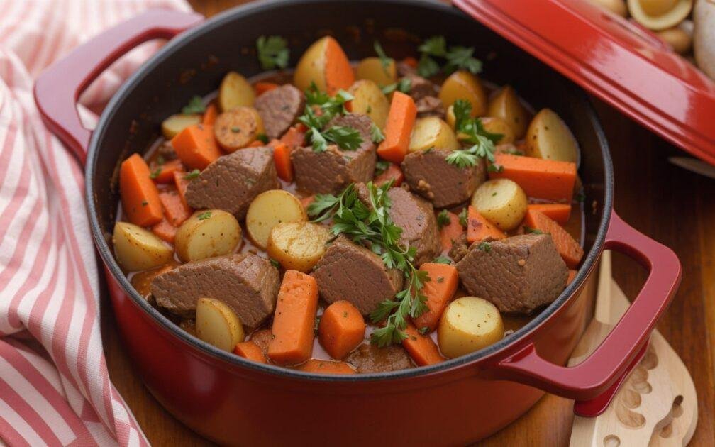 1 Receita de Carne Cozida em Cubos com Batata e Cenoura: Um Clássico Delicioso e Reconfortante 1 Carne Cozida em Cubos com Batata e Cenoura