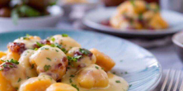 Nhoque de Batata Doce e Molho de Queijo 10 Nhoque de Batata Doce com Molho de Queijo